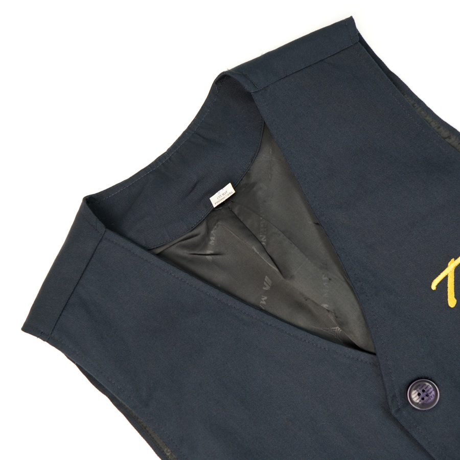 Áo Gile Nam, Đồng Phục Học Sinh Gile Vest 2 Lớp Logo Thêu Ngực