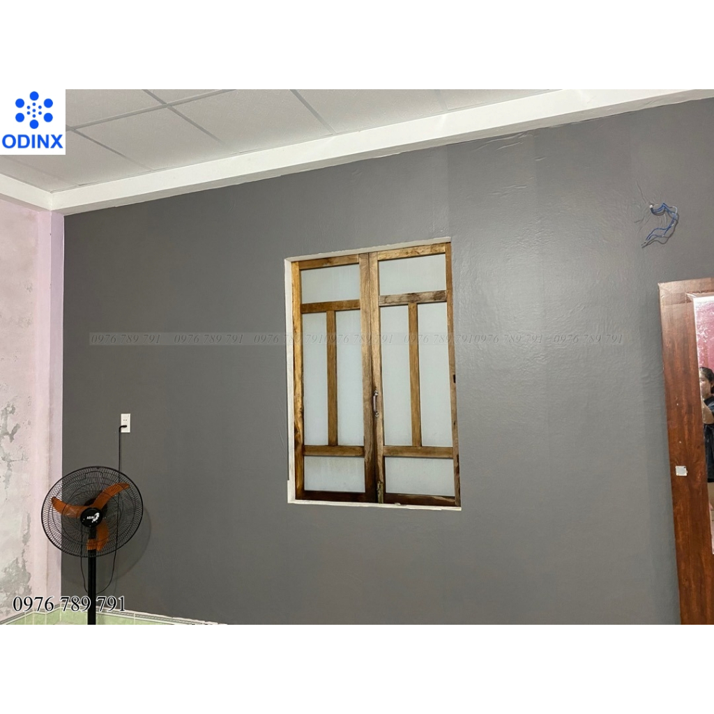 Giấy Dán Tường Màu Xám Đậm Vân Nhám Cuộn 10m Có Keo Sẵn - Decal Dán Tường Trang Trí Phòng Ngủ Đẹp, Sang Trọng ODINX