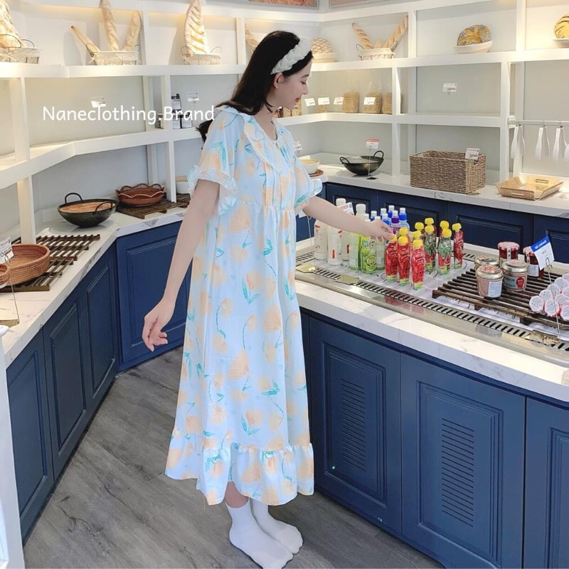 Váy tiểu thư NANE cotton đũi xước mát mịn siêu xinh