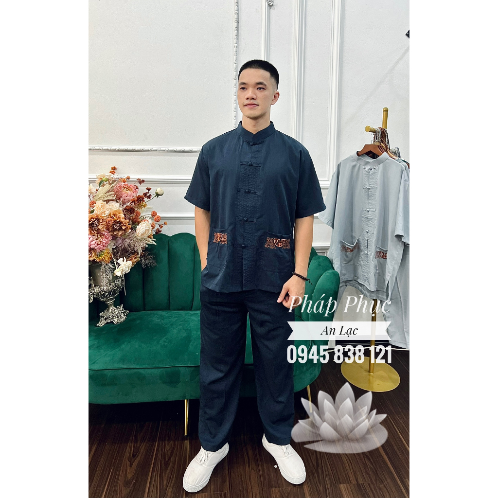Đồ Lam Đi Chùa , Pháp Phục Nam Quần Áo Nam Đi Chùa Cao Cấp Sang Trọng Và Lịch Sự