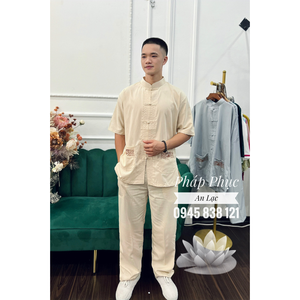 Đồ Lam Đi Chùa , Pháp Phục Nam Quần Áo Nam Đi Chùa Cao Cấp Sang Trọng Và Lịch Sự