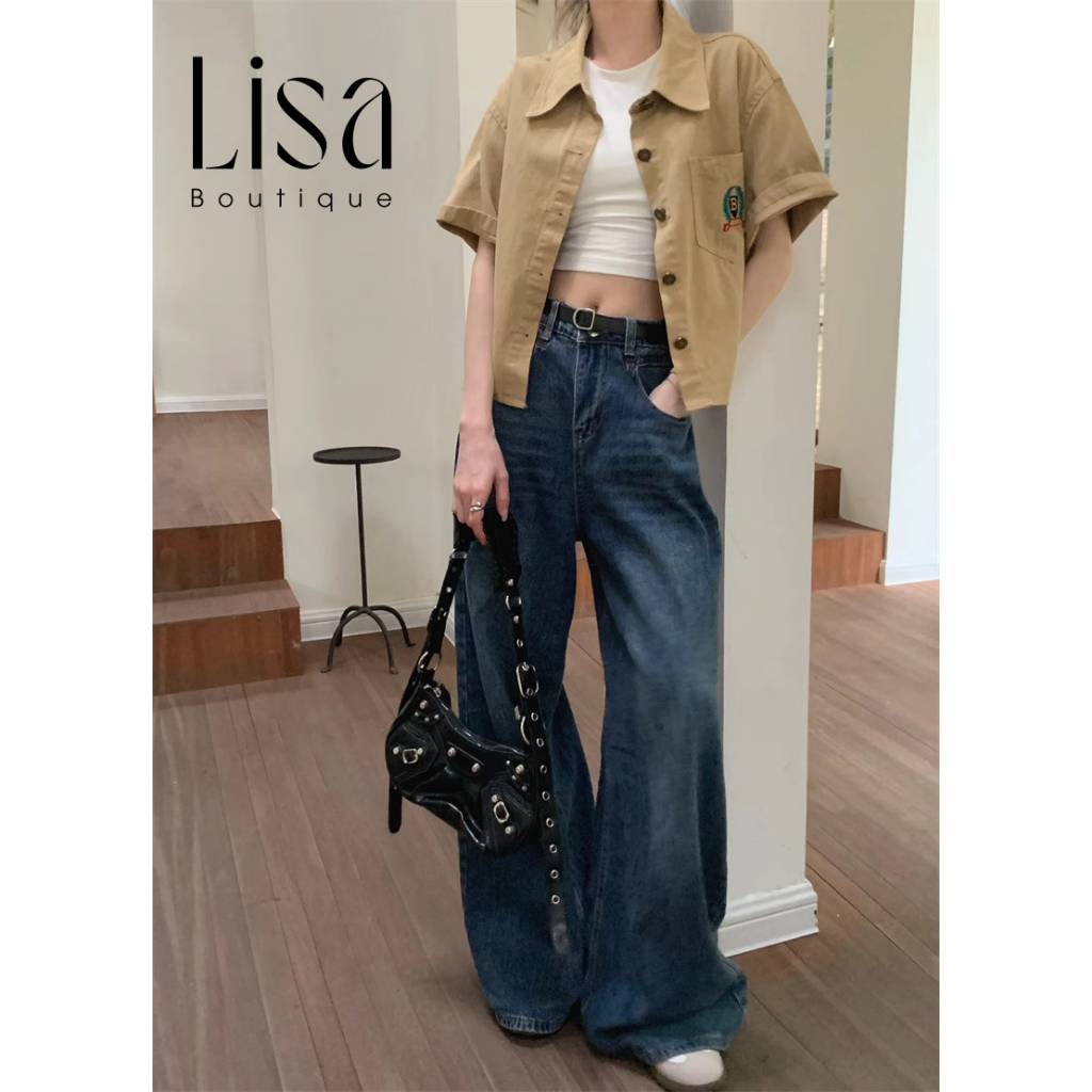 Áo Sơ Mi Nữ Kaki, Áo Ngắn Tay Dáng Croptop Năng Động Thu Hút, Chất Vải Kaki Đứng Form NC01