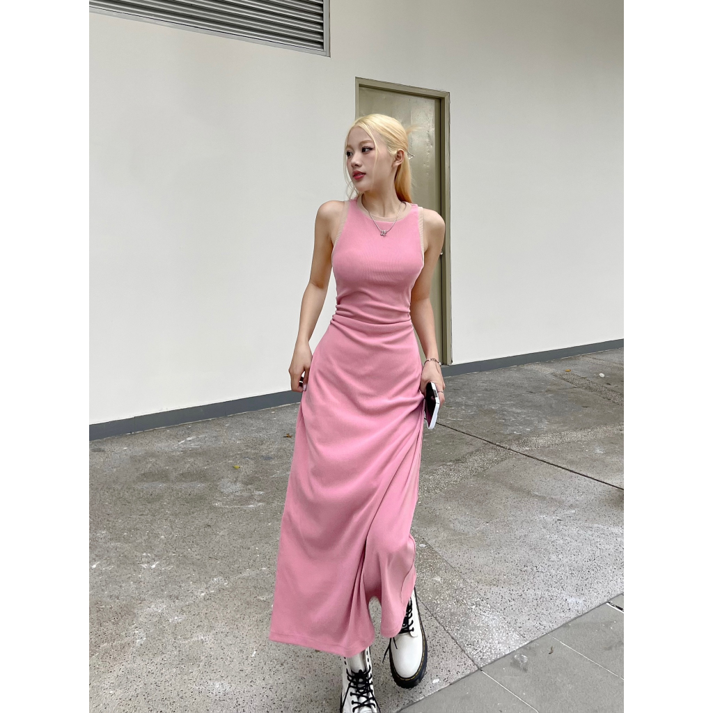 Đầm thun nữ thiết kế viền line trắng trendy MIEU - KA13