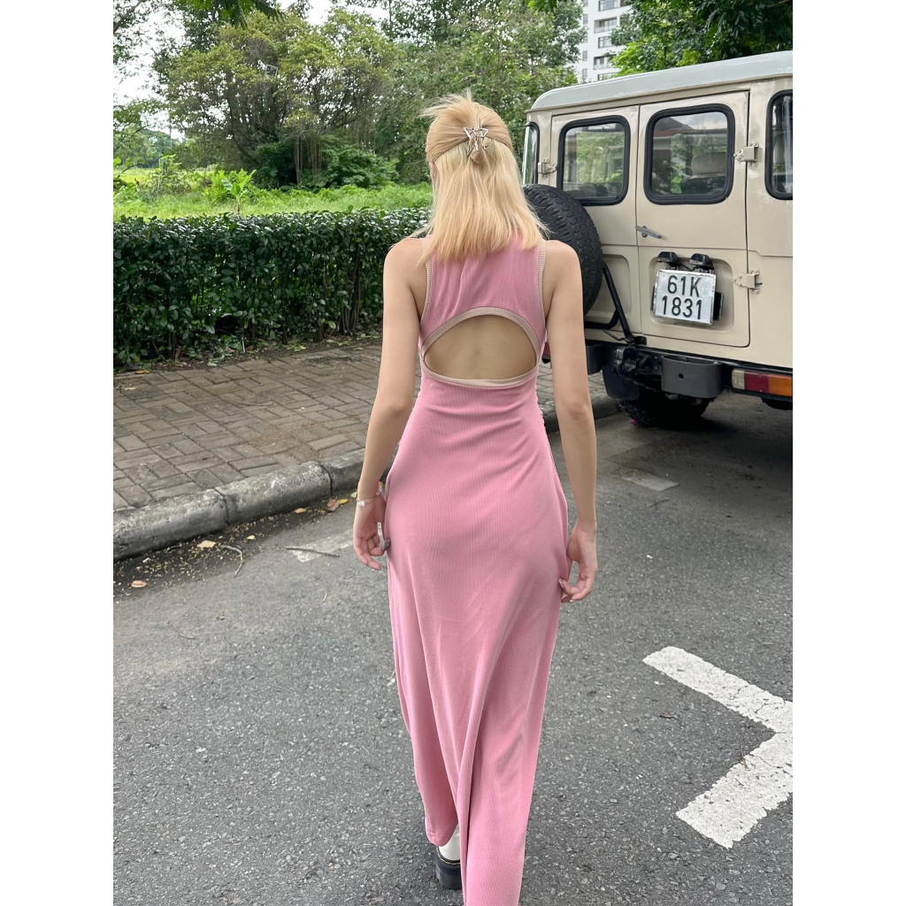 Đầm thun nữ thiết kế viền line trắng trendy MIEU - KA13