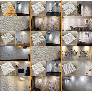 Tấm ốp tường màu trắng 3d pvc