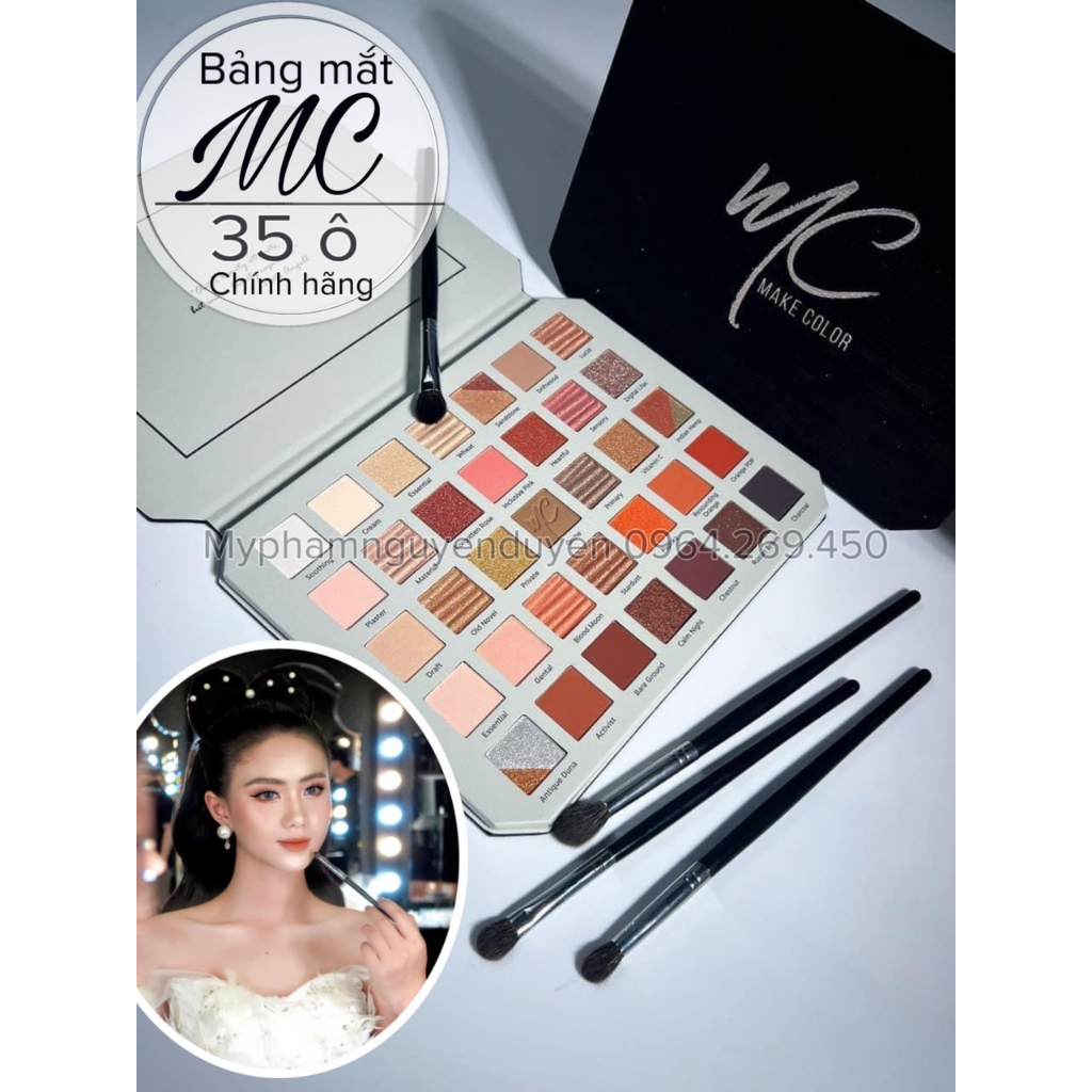 Bảng phấn mắt MC 35 ô Make Color siêu đẹp bám phấn dành cho makeup chuyên nghiệp Myphamnguyenduyen