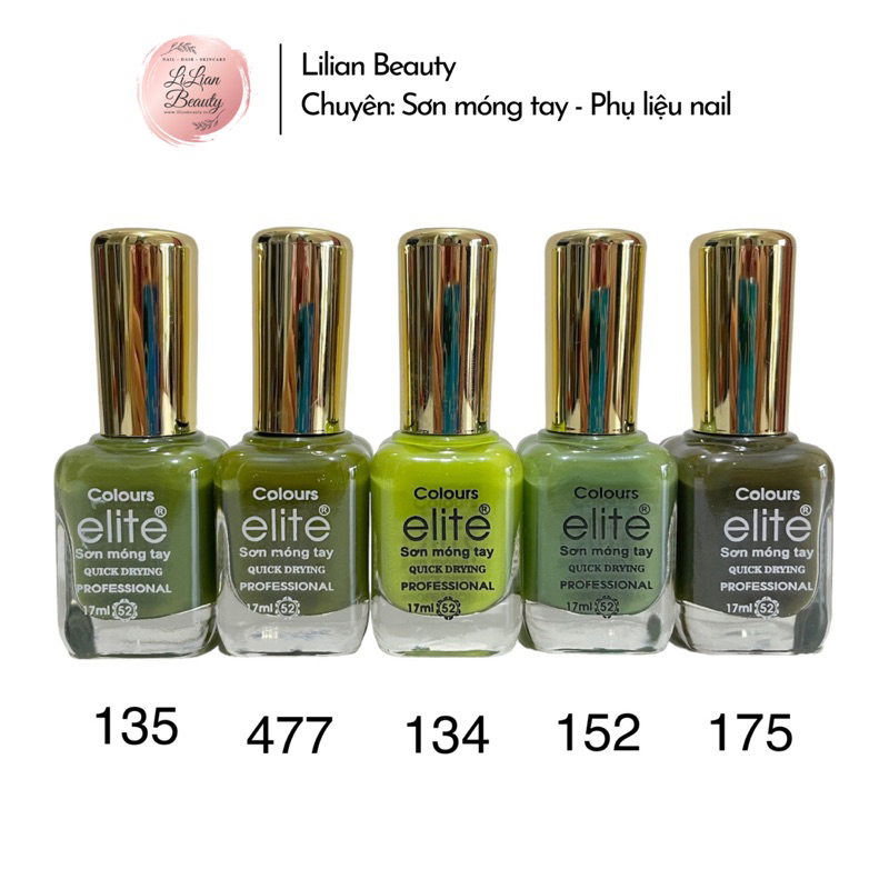 Combo 5 chai sơn móng tay gel lạnh Elite không hơ máy, màu đẹp, dung tích 17ml