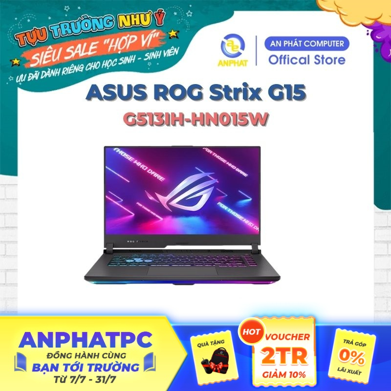 [Mã ELCL258 giảm 10% đơn 10TR] Laptop Asus ROG Strix G15 G513IH-HN015W (Ryzen 7-4800H + GTX1650 4GB)
