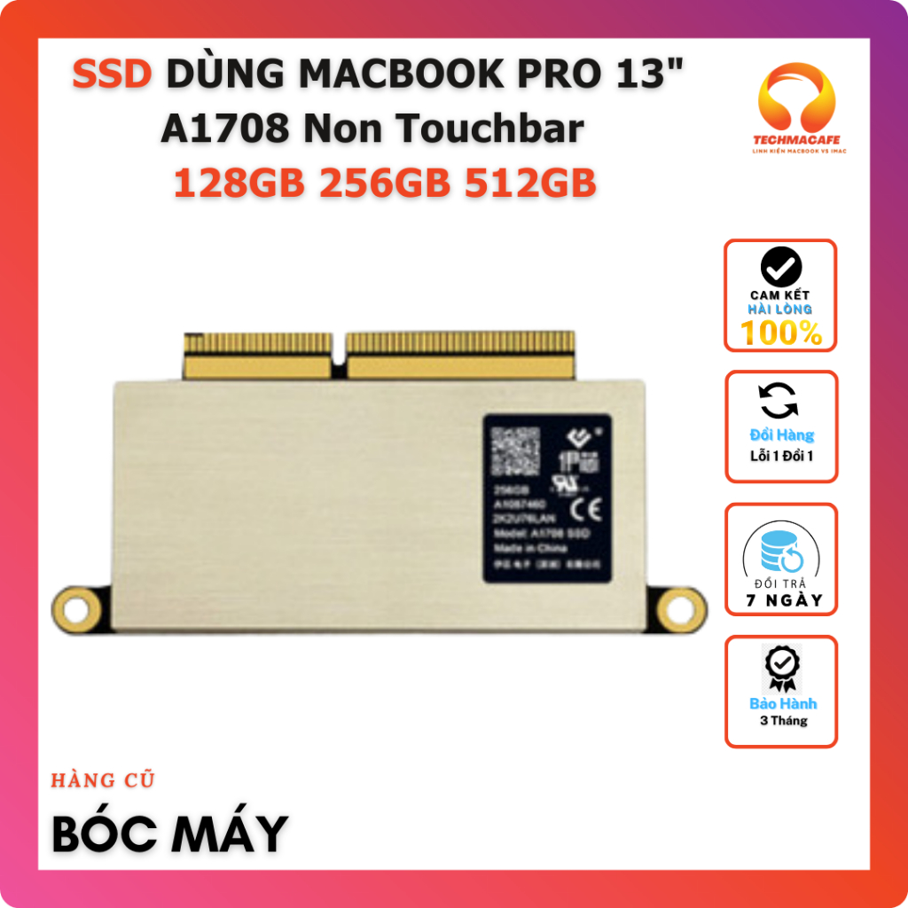 Ổ Cứng SSD 128GB 256GB 512GB Dùng Cho Laptop Macbook-Pro A1708 2016 - 2017