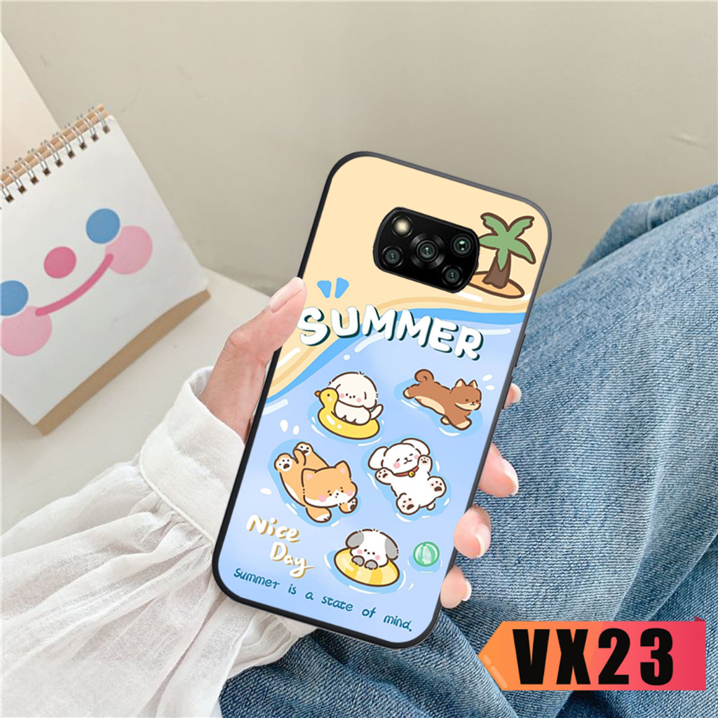 Ốp lưng điện thoại Xiaomi Poco X3 - Poco X3 Pro - Poco M3 - hình bear cute xanh cam