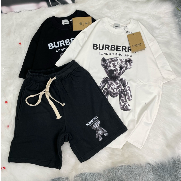 Set áo quần Unisex Burberry Gấu thời trang nam nữ chất liệu Cotton