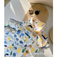 Bộ đủi sơ mi hình họa tiết dành cho bé trai, bé gái đu lịch đi biển, đi chơi đều đẹp