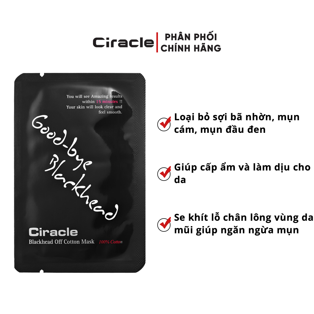 Combo 2 Mặt Nạ Ngừa Mụn Đầu Đen Ciracle Blackhead Off Cotton Mask