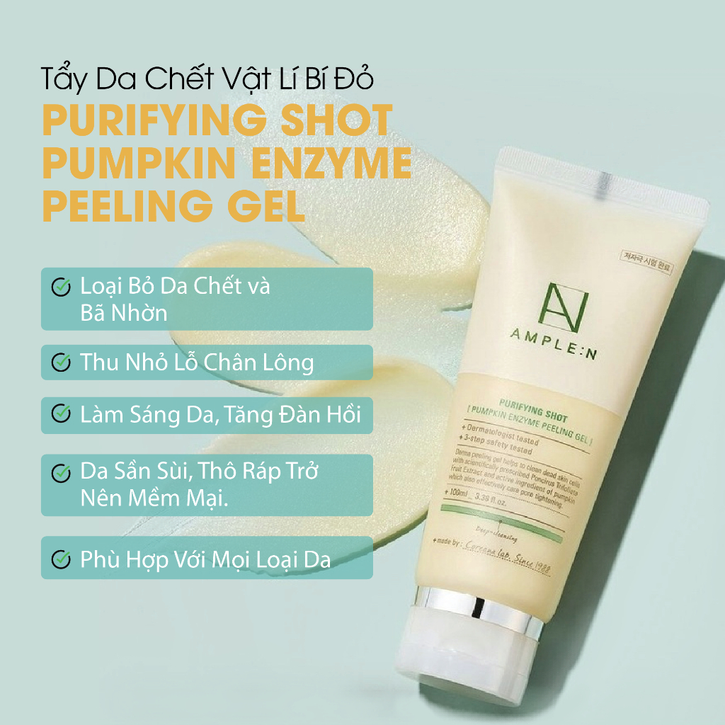 Tẩy Tế Bào Chết Bí Ngô AMPLE:N Purifying Shot Pumpkin Enzyme Peeling Gel