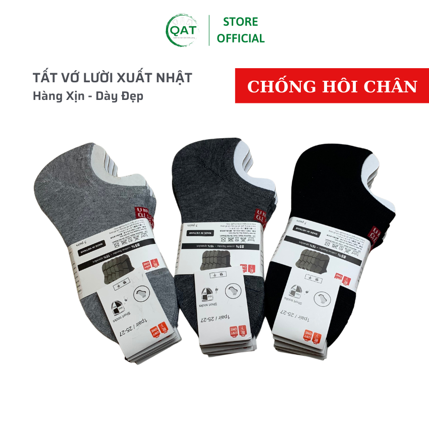 Set 5 Đôi Tất Lười Nam Xuất Nhật, Vớ Nam Đi Giày Lười Cotton chống hôi thối chân, co giãn thoải mái. Hàng loại 1