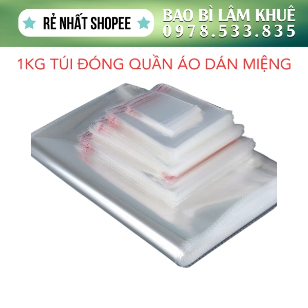 Túi Bóng Kính Dán Miệng Đựng Áo Quần Phụ Kiện, Khẩu Trang Dày Dai