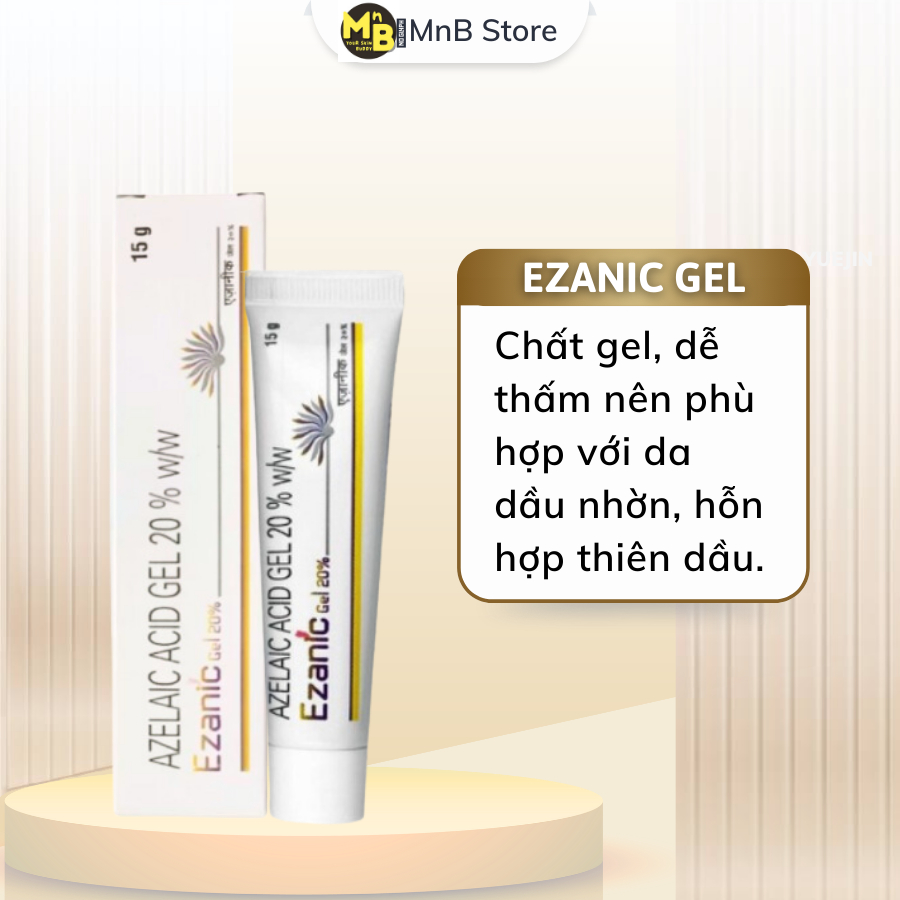 Kem Giảm Mụn Giảm Thâm Dưỡng Trắng Sáng Da Ezanic Azelaic 20% 15g