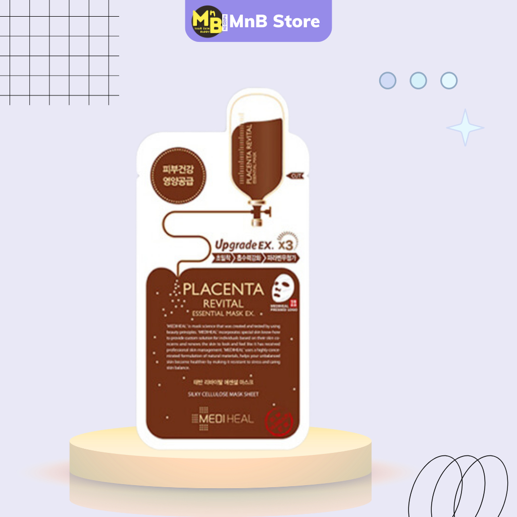 Mặt Nạ Nhau Thai Cừu Phục Hồi Da Mediheal Placenta Revital Essential Mask EX 25ml