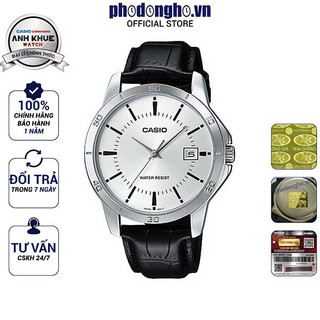 Đồng hồ nam dây da Casio chính hãng Anh Khuê MTP-V004L-7AUDF