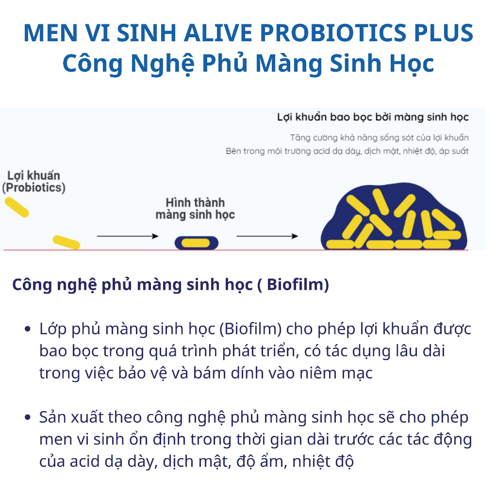 Men Vi Sinh Alive Probiotics Plus - Bổ Sung 17 Chủng Lợi Khuẩn, Kẽm, Selen Cải Thiện Rối Loạn Tiêu Hoá 30 Gói/Hộp