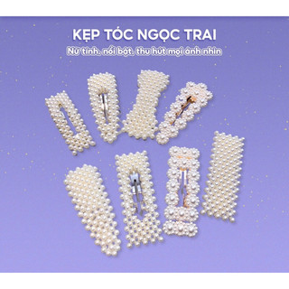 Kẹp tóc ngoc trai kẹp tóc nữ phong cách tiểu thư Hàn Quốc