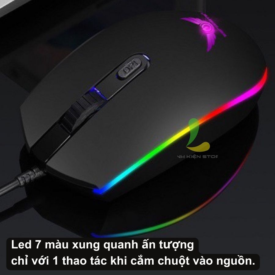 Chuột gaming Flydigi M1 / G7 V2 / Zerodate V6 / T-WOLF - Chuột chơi game hỗ trợ laptop, PC thế hệ mới tích hợp đèn led