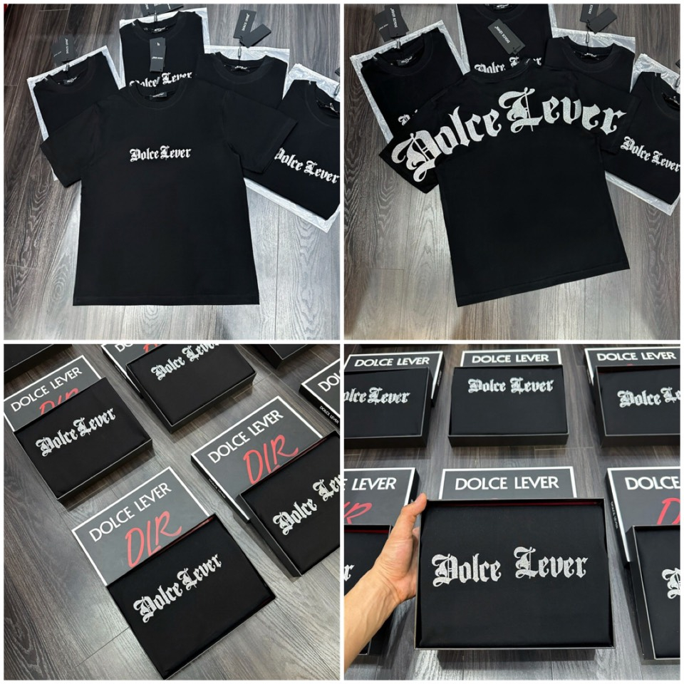 Áo Phông Nam Dolce Lever Chữ Nhũ Hàng Fullbox Siêu Đẹp - Áo Thun Nam Dolce Cực Chất