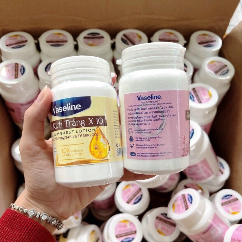 Kem kích trắng Vaseline 10x vàng hồng