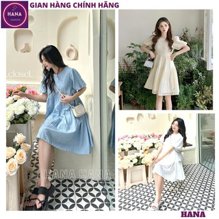 Đầm tiểu thư babydoll dáng ngắn tay bồng chất tơ đũi siêu mát, Váy nữ dáng suông nhiều màu phong cách hàn quốc - HANA