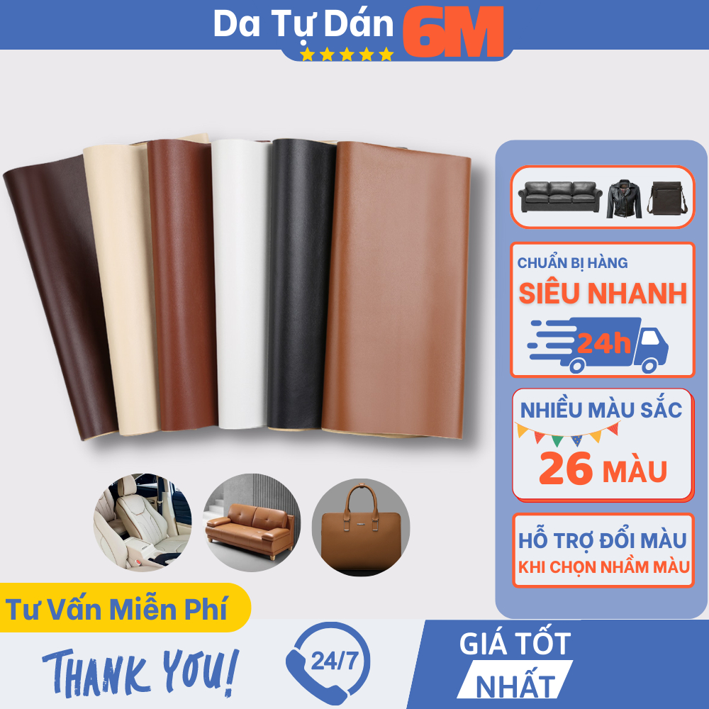 Miếng dán vải da PU kích thước lớn chữa ghế sofa đồ da tự dính