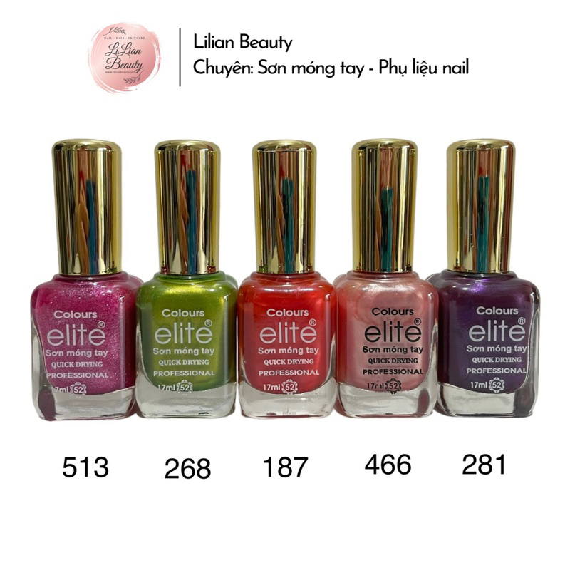 Sơn móng tay gel lạnh Elite không hơ máy, màu đẹp, đa dạng tông màu, dung tích 17ml