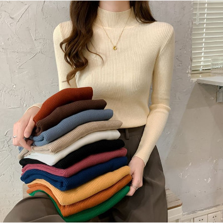 Áo len tăm cổ 3 phân siêu mềm mịn hàng Quảng Châu MS088