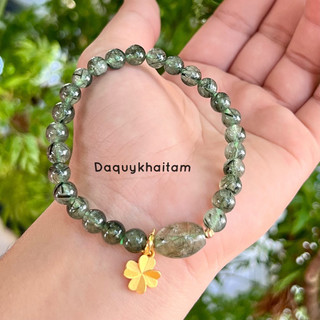 Vòng tay lu thống thach anh tóc xanh