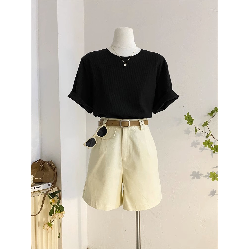 Áo thun bigsize 90kg chất cotton khô thoáng mát, form basic Hàn tay ngắn siêu xinh AO11