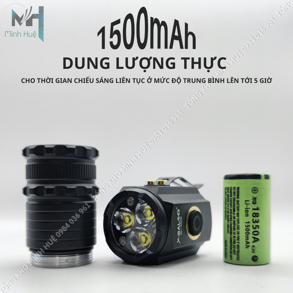 Đèn pin cầm tay mini siêu nhỏ siêu sáng tỏa X-BALOG 350X vỏ nhôm chống nước IPX7 độ sáng tối đa 2000 lumen Đèn cầm tay