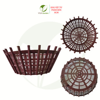 Chậu nhựa giả gỗ có nan phụ trồng lan, cây cảnh F18 ~ F30