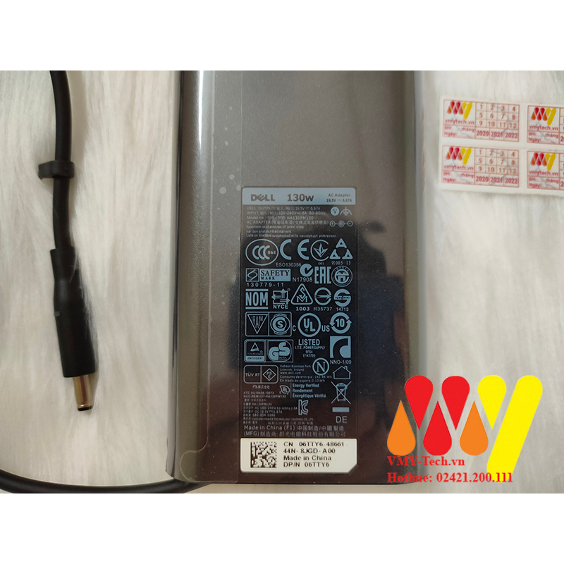 Sạc laptop Dell Oval 19.5V 2.31A 3.34A 6.67A 45W 65W 130W chân kim nhỏ XPS 13 15 9360 9350 9343 9333 9365 9530 9550 9560
