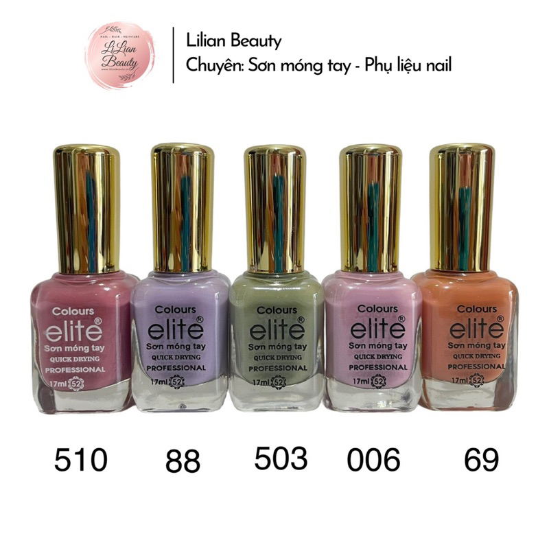 Sơn móng tay gel lạnh Elite không hơ máy, màu đẹp, đa dạng tông màu, dung tích 17ml