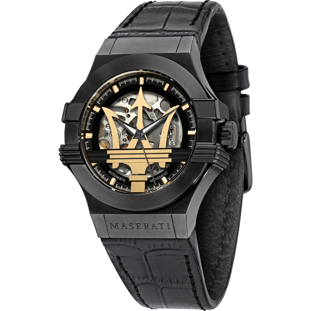 Đồng hồ nam Maserati Potenza Automatic Black Dial Men Watch R8821108036, Authentic, Full box, Luxury diamond watch