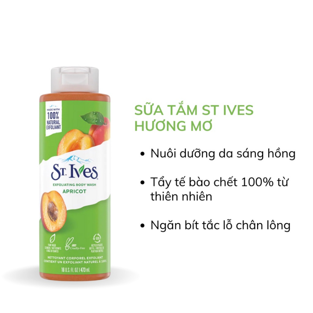Sữa Tắm St.Ives Tẩy Tế Bào Chết Dịu Nhẹ Dưỡng Da - St. Ives Soothing Body Wash 473ml
