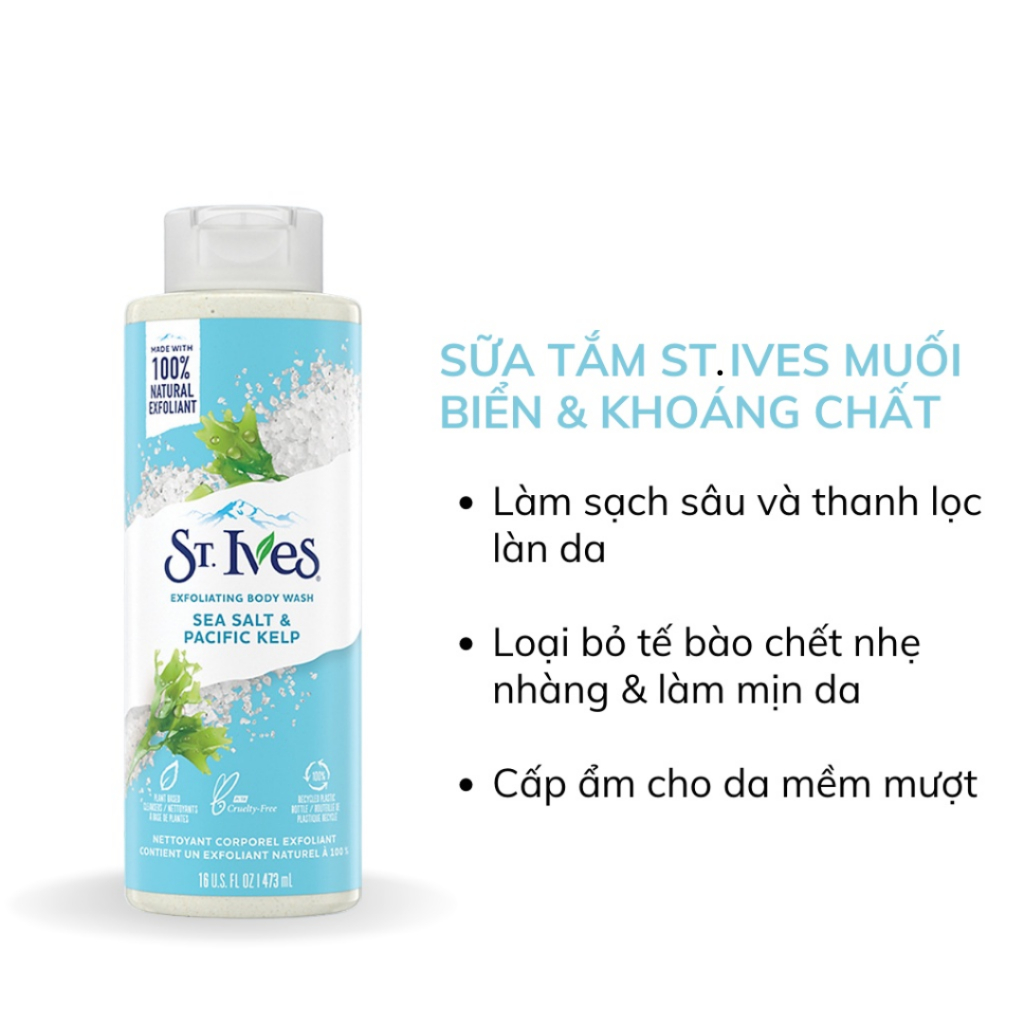 Sữa Tắm St.Ives Tẩy Tế Bào Chết Dịu Nhẹ Dưỡng Da - St. Ives Soothing Body Wash 473ml