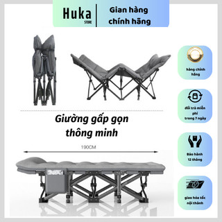 Giường gấp gọn ngủ trưa văn phòng HUKA, giường ngủ gấp xếp gọn thông minh khung thép chắc chắn