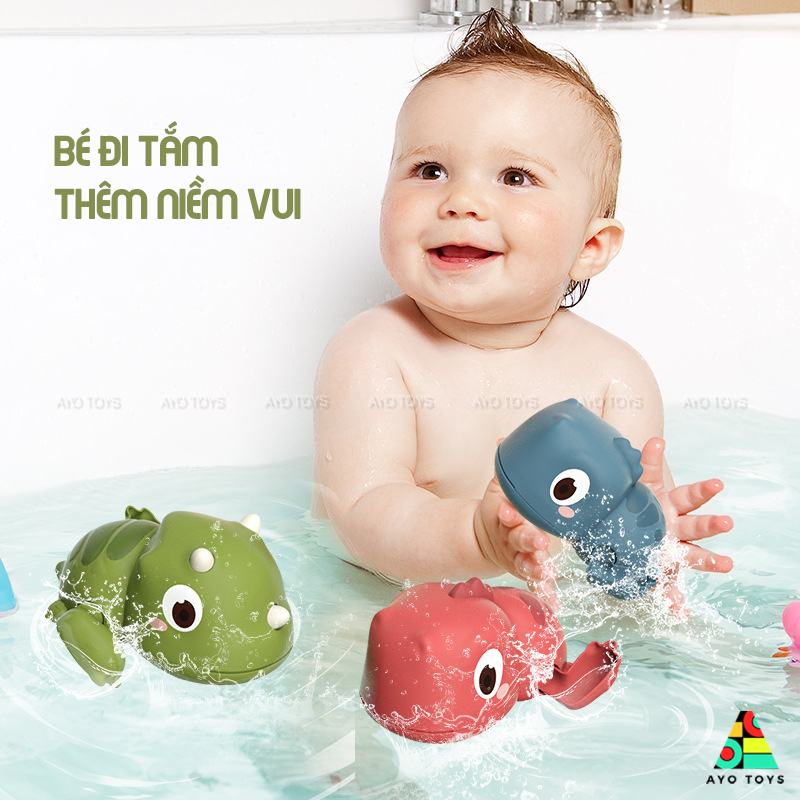 Khủng Long Đồ Chơi Vặn Cót - Đồ Chơi Thả Bồn Tắm Cho Bé Yêu - Đồ Chơi Phòng Tắm Cho Trẻ