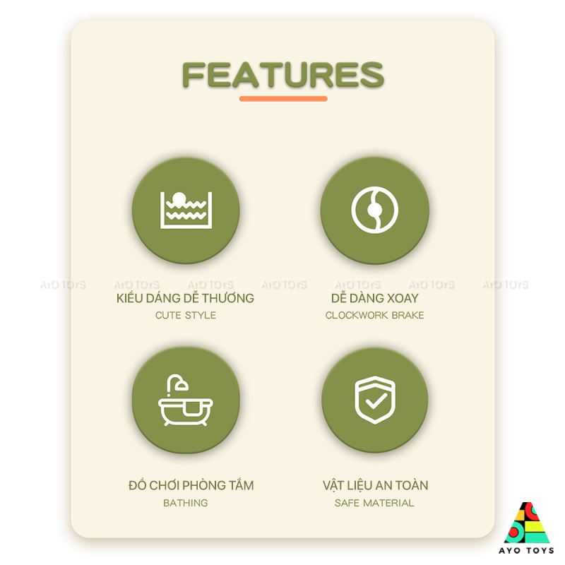 Khủng Long Đồ Chơi Vặn Cót - Đồ Chơi Thả Bồn Tắm Cho Bé Yêu - Đồ Chơi Phòng Tắm Cho Trẻ