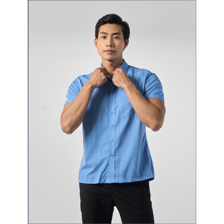 Áo sơ mi cộc tay Owen màu xanh AB230036