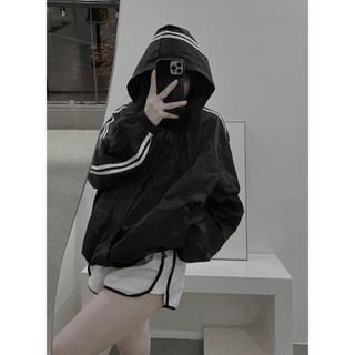 ÁO KHOÁC NỮ CÓ NÓN 2 SỌC