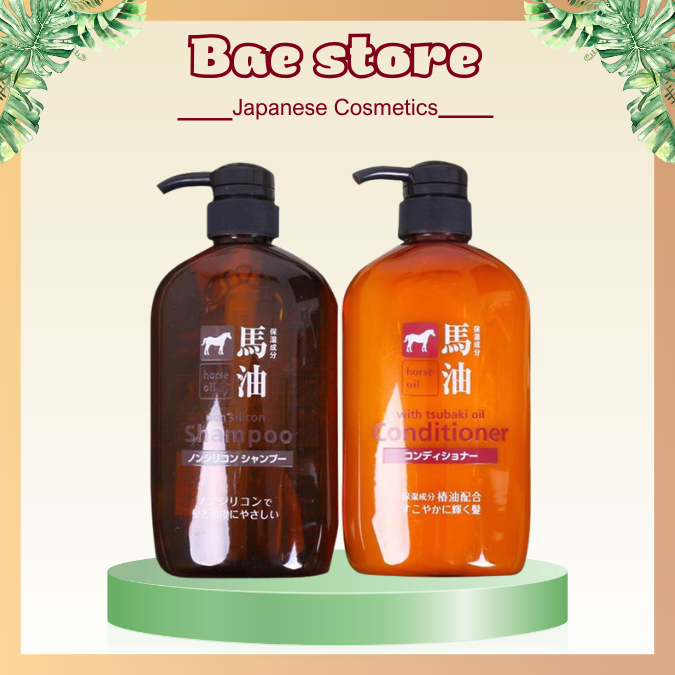 Dầu Gội - Xả Mỡ Ngựa Horse Oil Không Silicon Mềm Mượt tóc 600ml