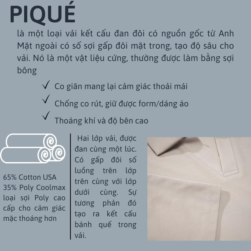 Áo Polo nam Satoshi Micro Pique 23AP001 màu Trắng/Đen/Hồng/Nâu/Đen co giãn, chỉnh chu, sang trọng lịch sự