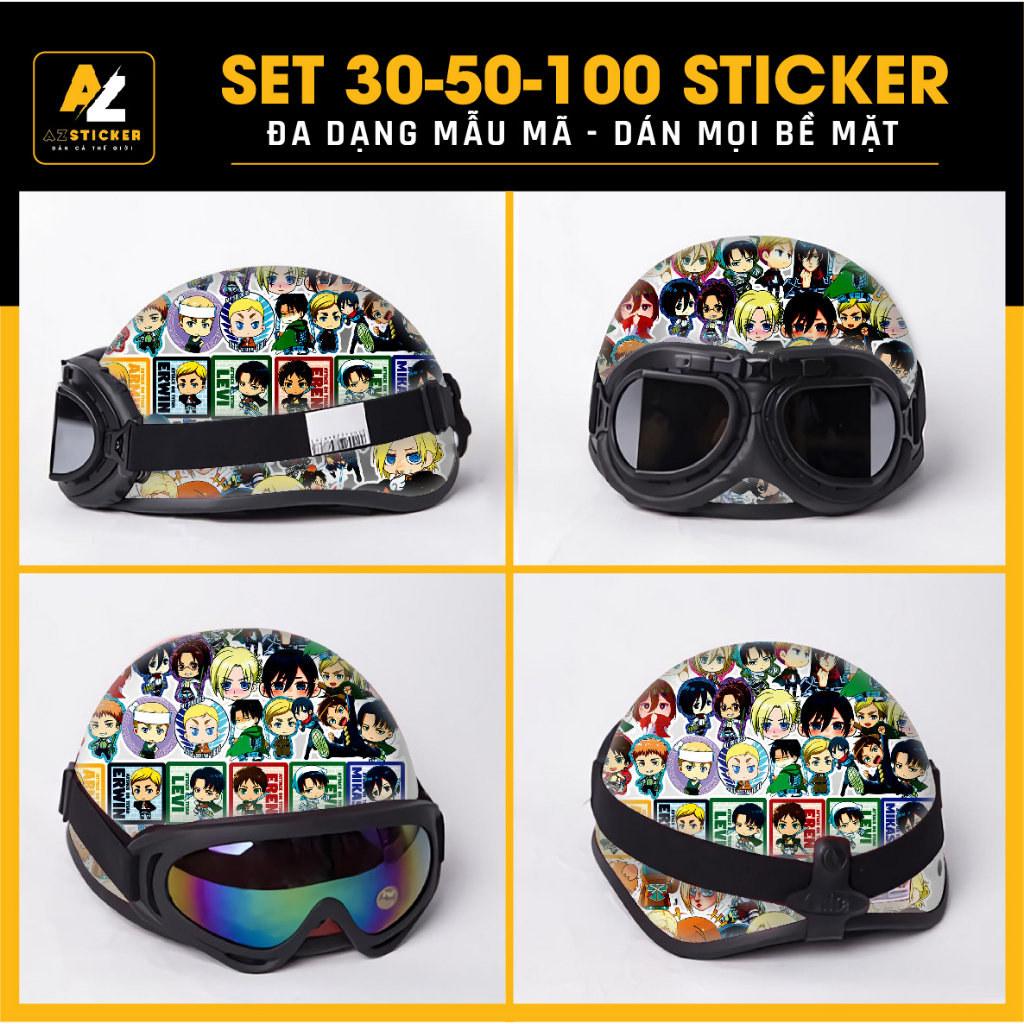 Combo 200 Sticker Anime Bộ One Piece - Đảo Hải Tặc và Kimetsu no Yaiba | Hình Dán đẹp mới nhất