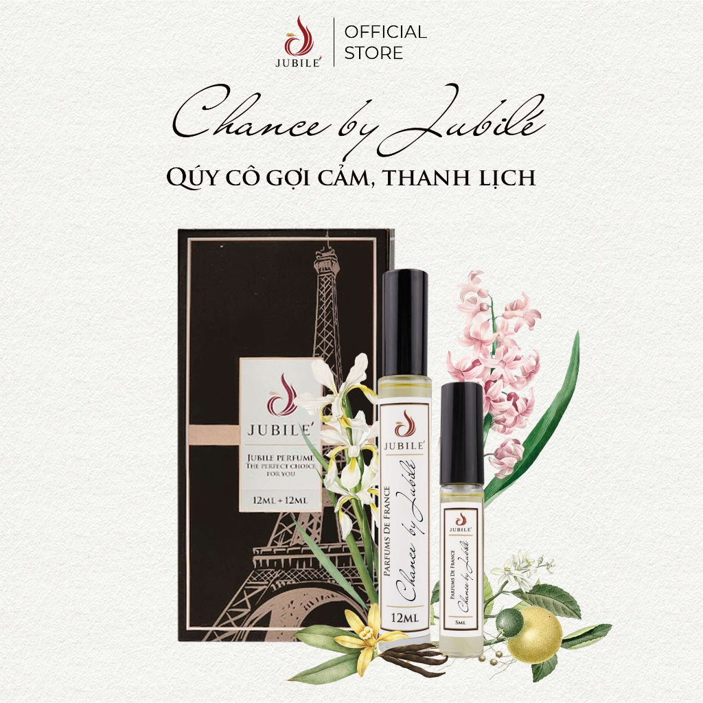 Tinh Dầu Nước Hoa Pháp Nữ Chance by Jubilé Gợi Cảm Thanh Lịch Cao Cấp Chính Hãng 12ml